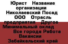 Юрист › Название организации ­ Николаевский Посад, ООО › Отрасль предприятия ­ Другое › Минимальный оклад ­ 20 000 - Все города Работа » Вакансии   . Забайкальский край
